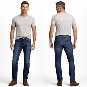 Teleria Zed Cobra APD Jeans Mens 29 Made Italy Slim Stretch Dark Blue J1779